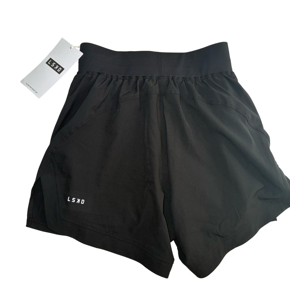 NWT LSKD Challenger 5" Lined Performance Shorts Womens Small Black Training Gym - Picture 2 of 8